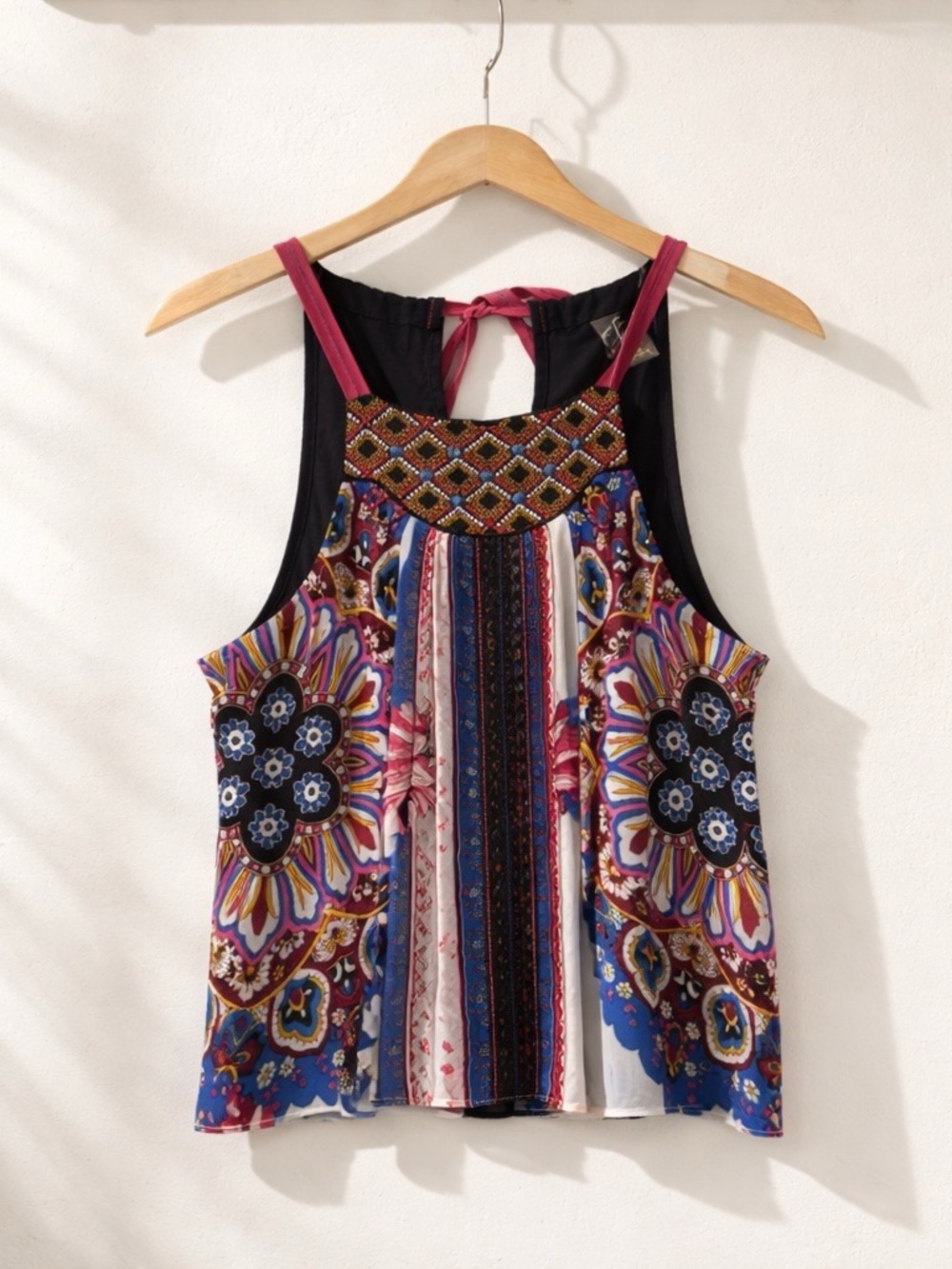 One September Patterned Halter Tank Top